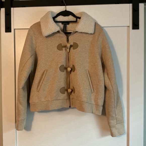 Lauren Ralph Lauren Jackets & Blazers - LAUREN RALPH LAUREN Beige Knit Faux Shearling Toggle Jacket XL Gorpcore Minimal